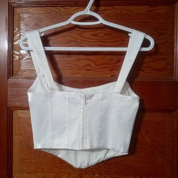 White Satin Corset Top XS - Picture 3 of 4